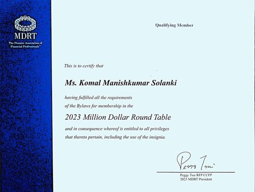MDRT Certificate